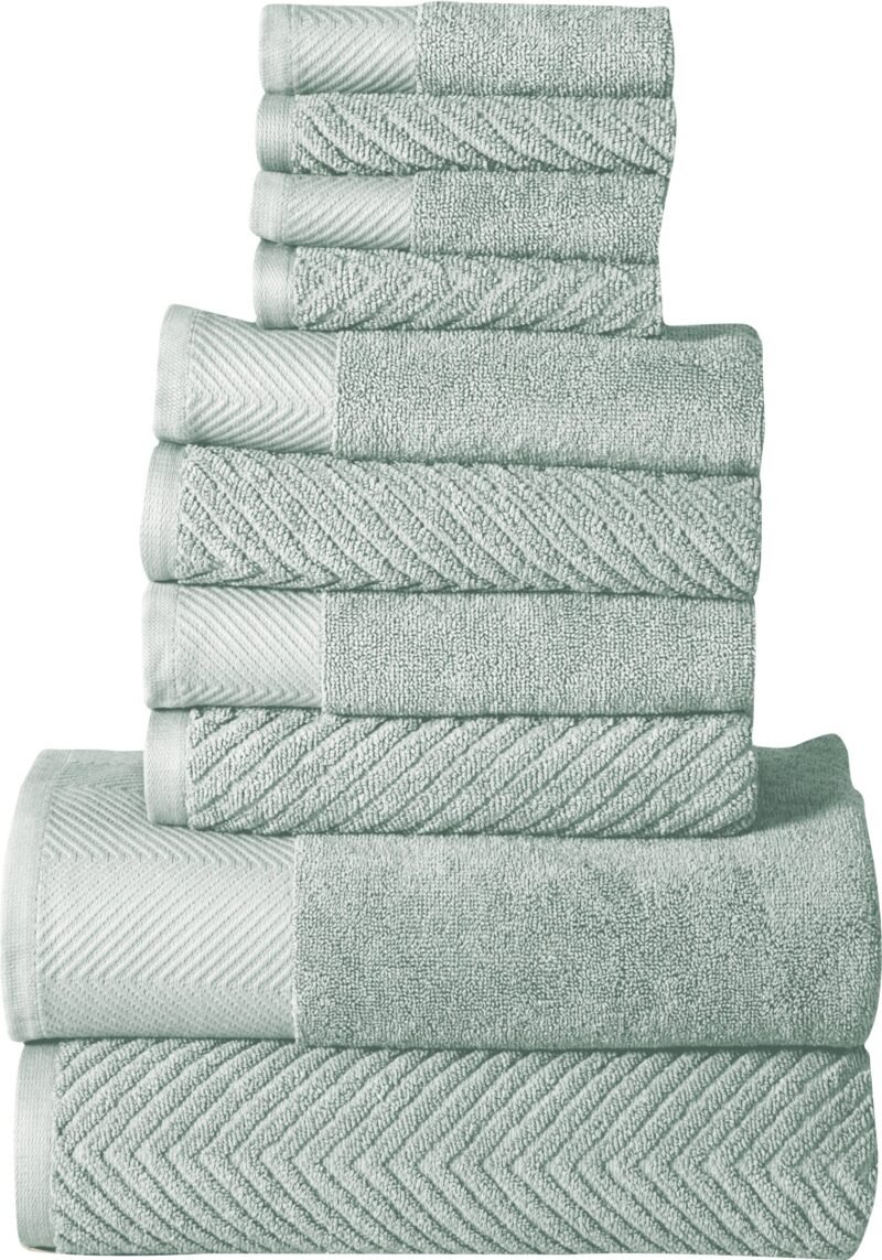 10 Piece 100% Cotton Towel Set - Image 2