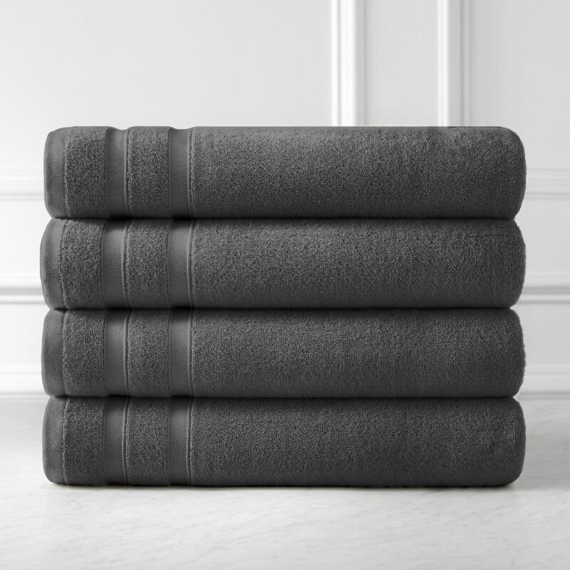 Premium Quality 4 Piece 100% Cotton Bath Towel Set - Image 2