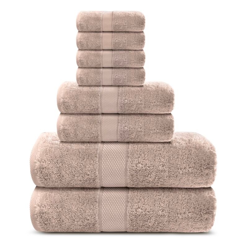 8 Piece 100% Cotton Towel Set - Image 3