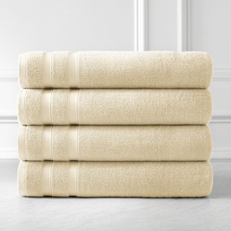 Premium Quality 4 Piece 100% Cotton Bath Towel Set - Image 3