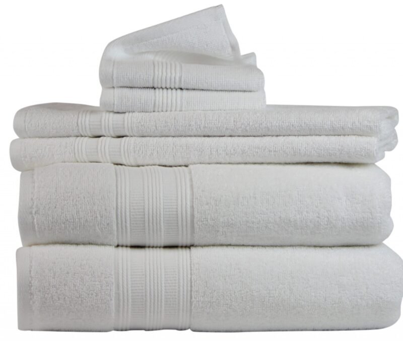 Solid 6 Piece 100% Cotton Towel Set - Image 3