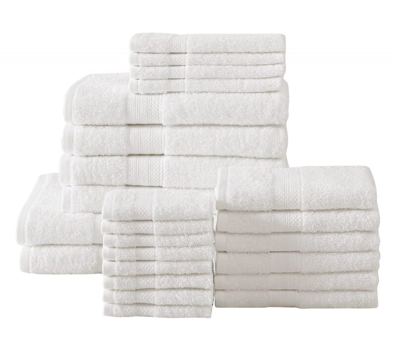 24 Piece 100% Cotton Bath Towel Set - Image 4