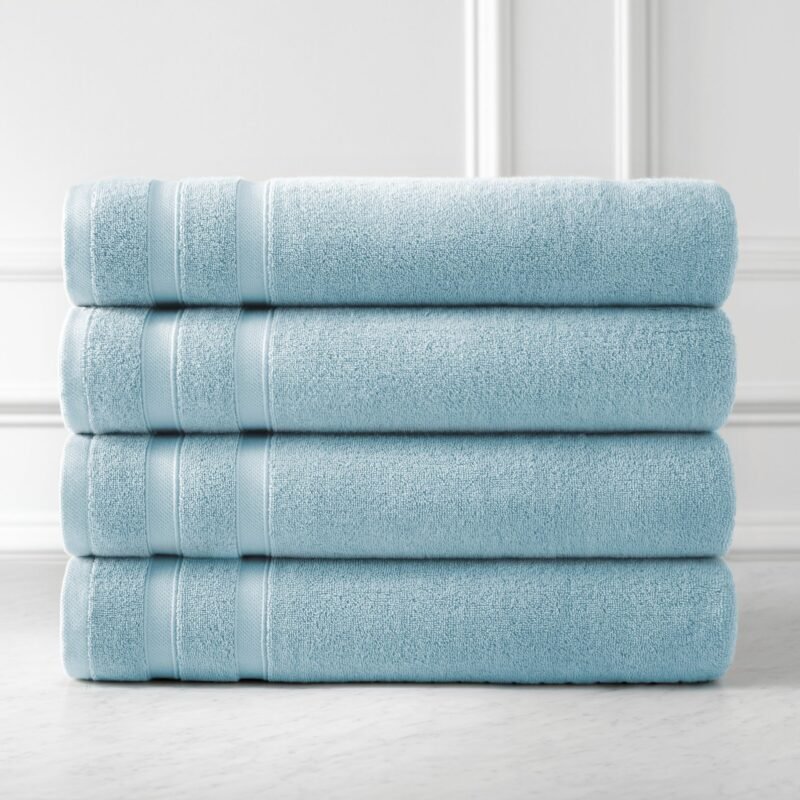 Premium Quality 4 Piece 100% Cotton Bath Towel Set - Image 5