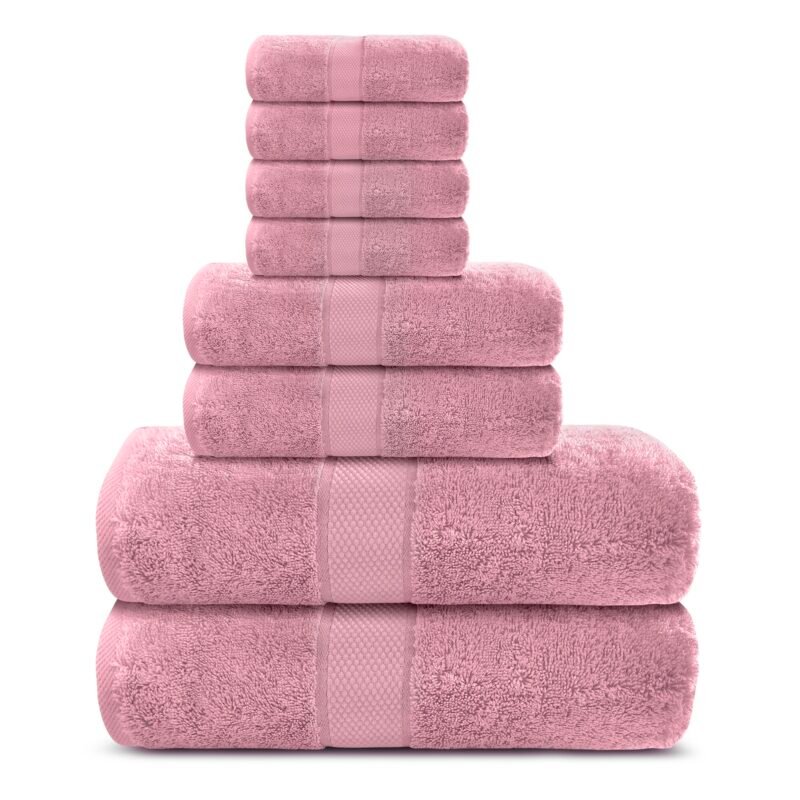 8 Piece 100% Cotton Towel Set - Image 6