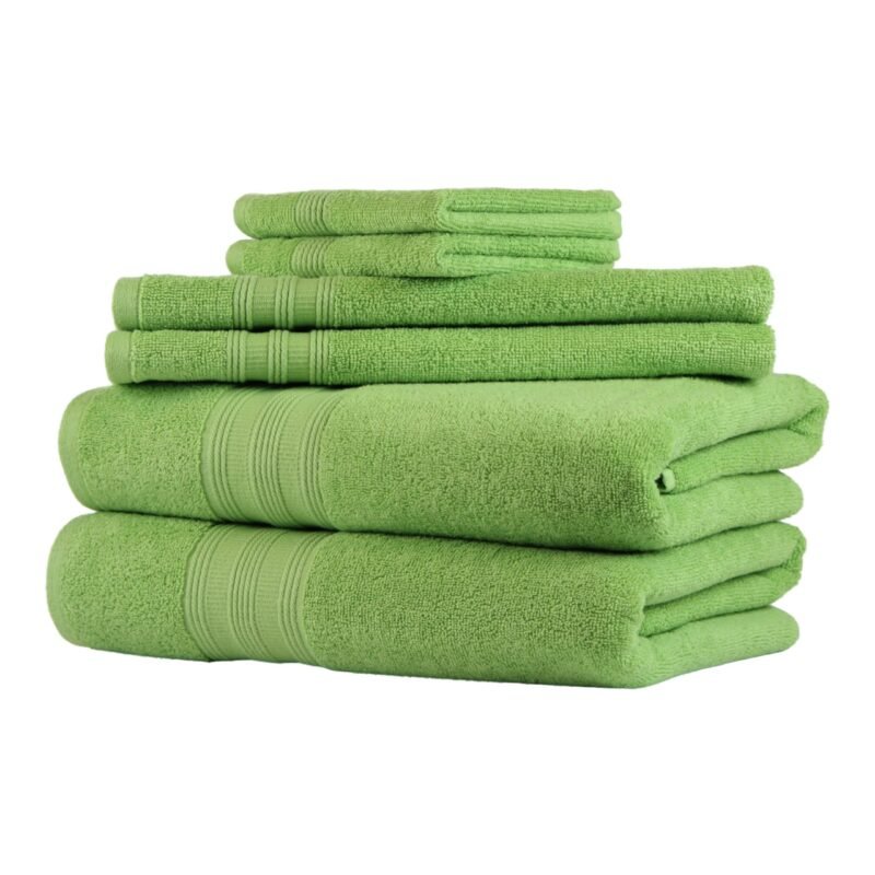 Solid 6 Piece 100% Cotton Towel Set - Image 6