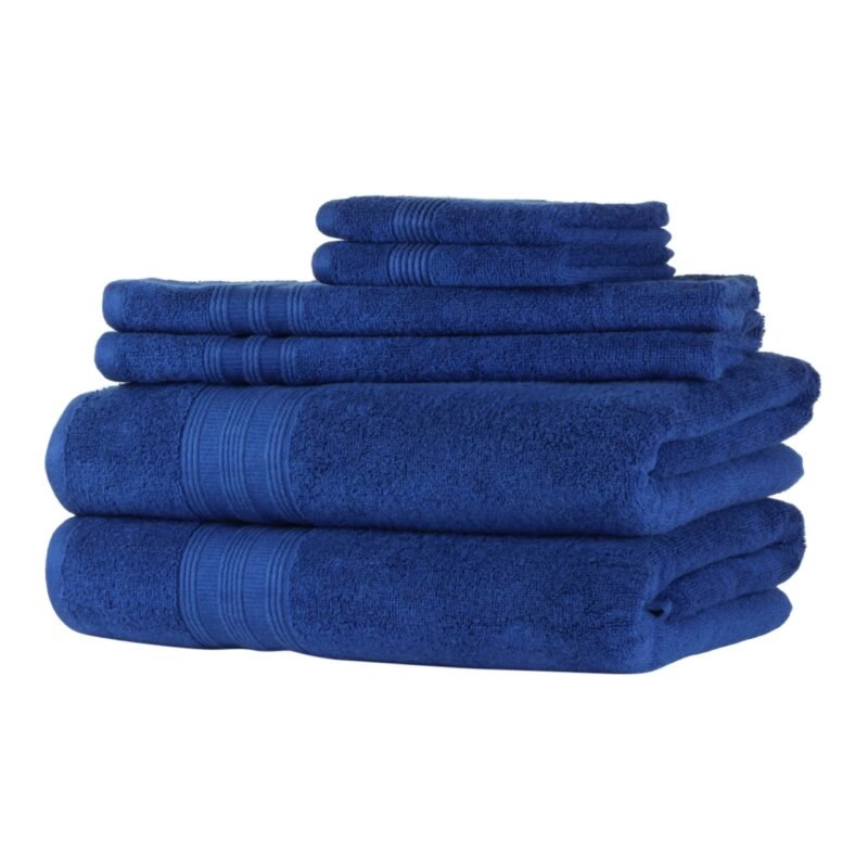 Solid 6 Piece 100% Cotton Towel Set - Image 7