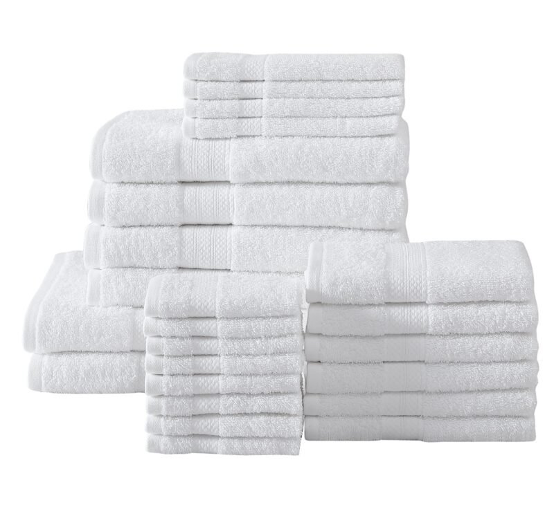 24 Piece 100% Cotton Bath Towel Set - Image 7