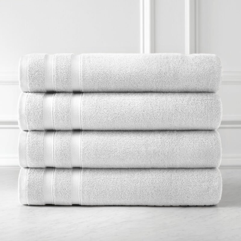 Premium Quality 4 Piece 100% Cotton Bath Towel Set - Image 7